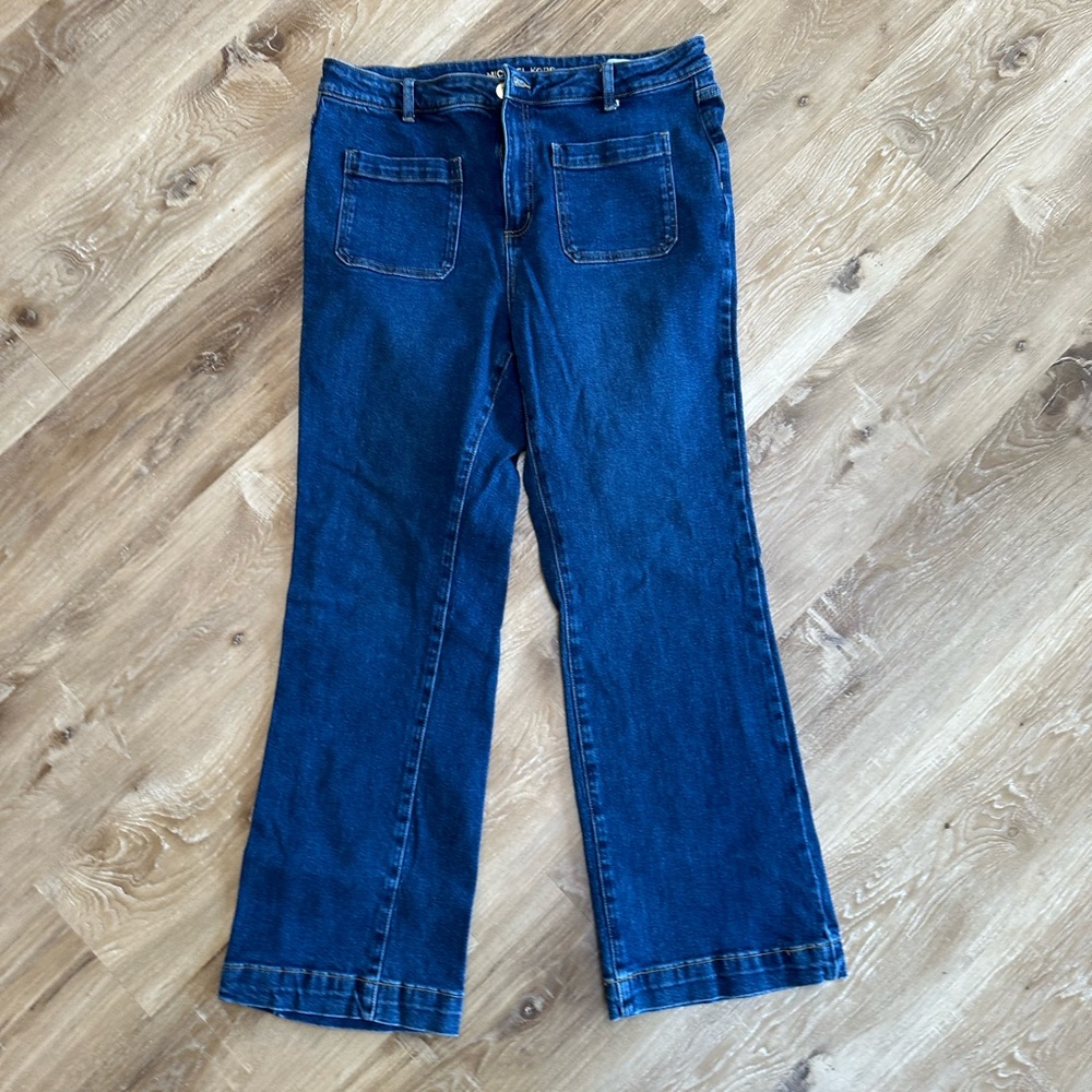 Michael Kors Dark Blue Wide-Leg Jeans